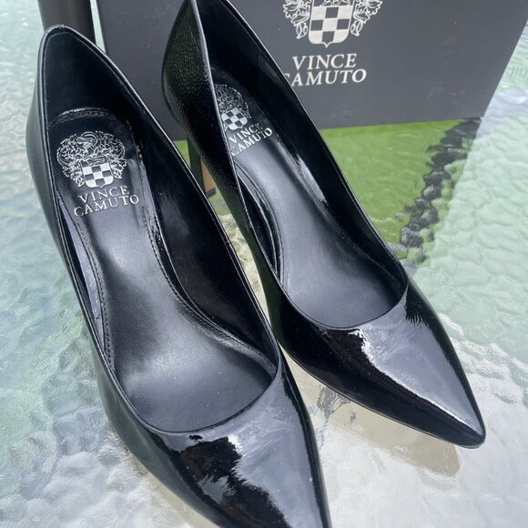 Vince Camuto Glossy Black Heels - Picture 2 of 12